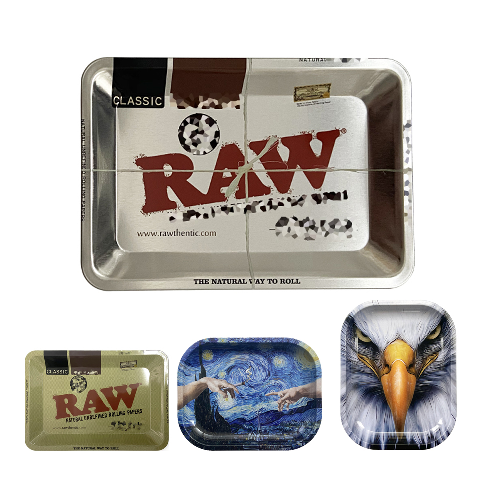 RAW 小号中号马口铁托盘烟斗丝醒草收纳盘手卷丝操作盘户外野餐盘