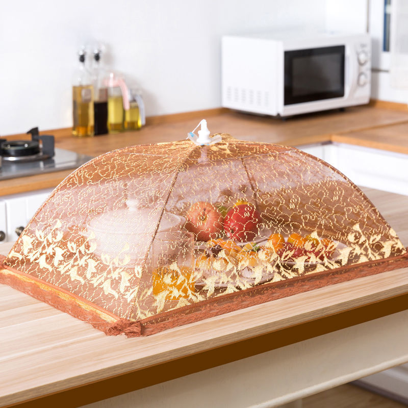 饭菜罩子防苍蝇盖菜罩折叠拆洗餐桌罩剩菜食物饭罩家用防尘遮伞菜