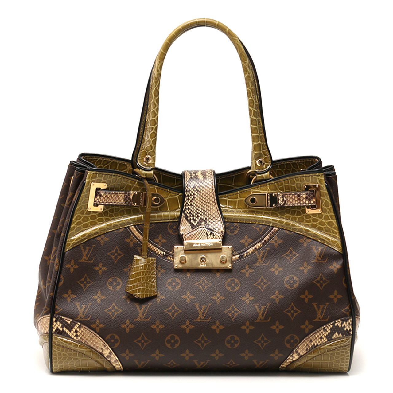 [9.0新]路易威登lv男士pvc蟒蛇皮牛皮托特包老花61823