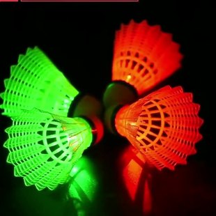 【下单立减50】夜光羽毛球带灯发光LED夜间荧光耐打塑料尼龙球