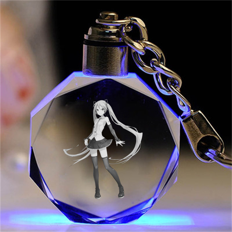 礼物女生友情纪念品_初音未来miku水晶钥匙扣挂件创意生日礼物女生送