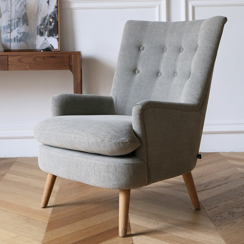 北欧休闲简约现代单人布艺沙发小户型客厅单人椅子酒店咖啡椅包邮