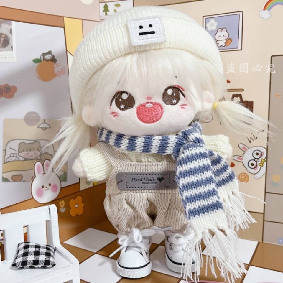 现货棉花娃娃衣服20cm毛衣围巾帽子套装冬季换装人形公仔无属性