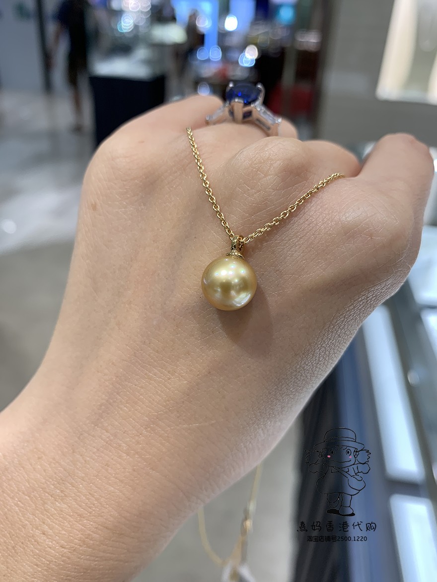 香港mikimoto御木本18k南洋金珠简约款女生项链颈链礼物