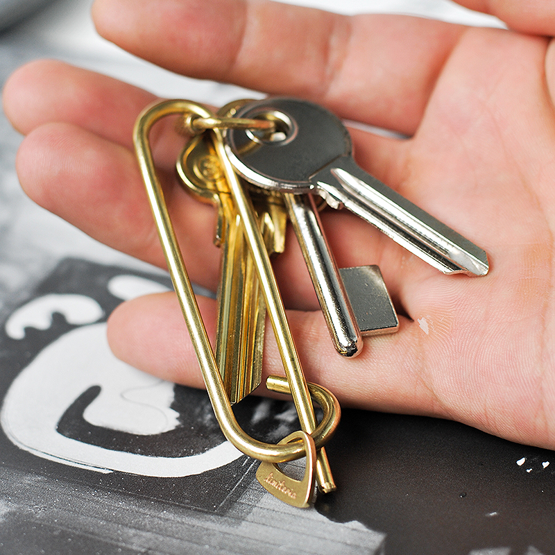 零选 Limiteria黄铜钥匙圈环汽车钥匙圈配件简约创意男士钥匙扣