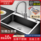 SUS304加厚洗碗池子厨房洗菜盆不锈钢水槽单槽洗菜池洗碗盆改单盆