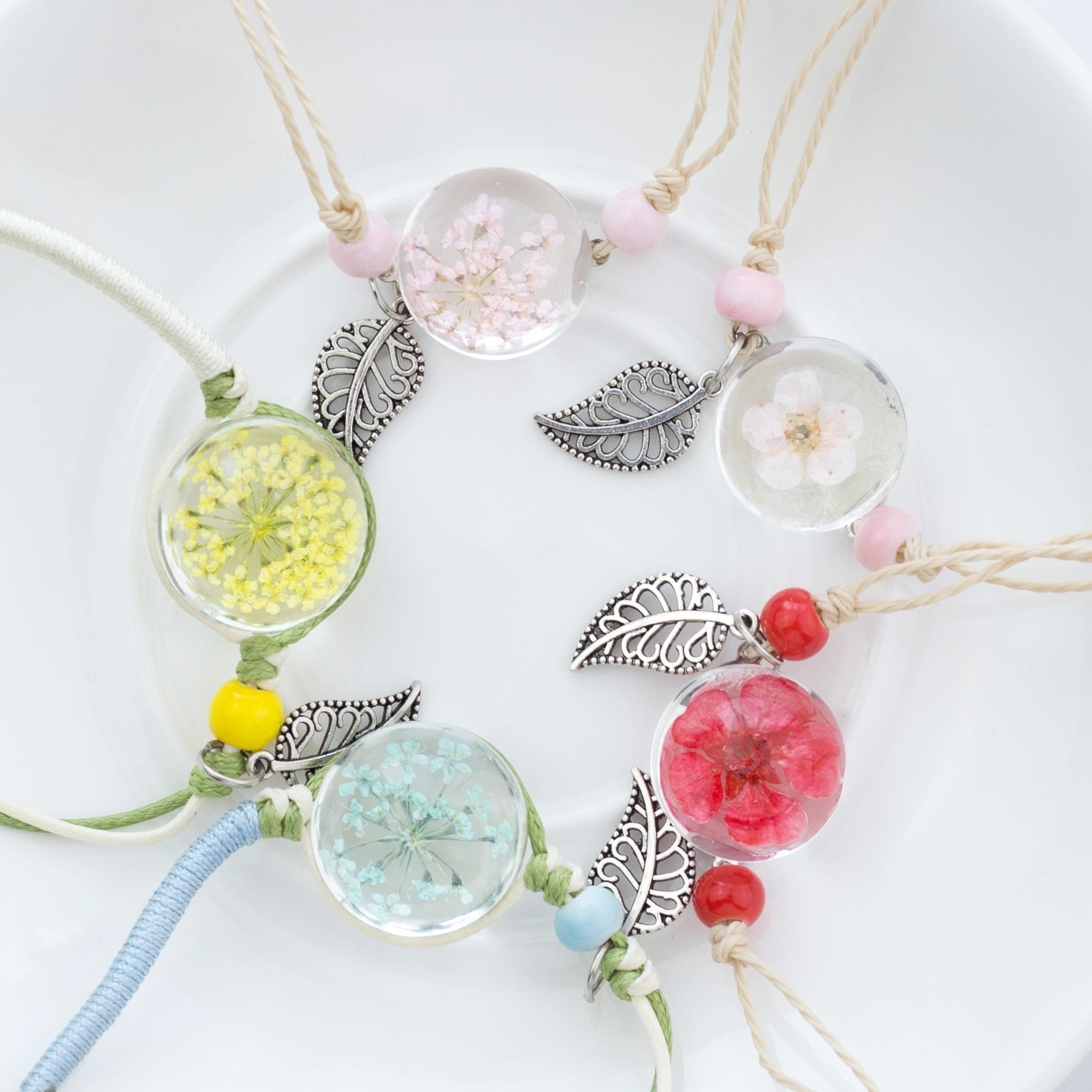 手工制作 配饰_干花材料包 手工制作自制书签diy水晶玻璃球饰品手链