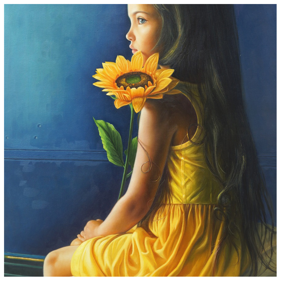 林杰文《小女孩》布面油画