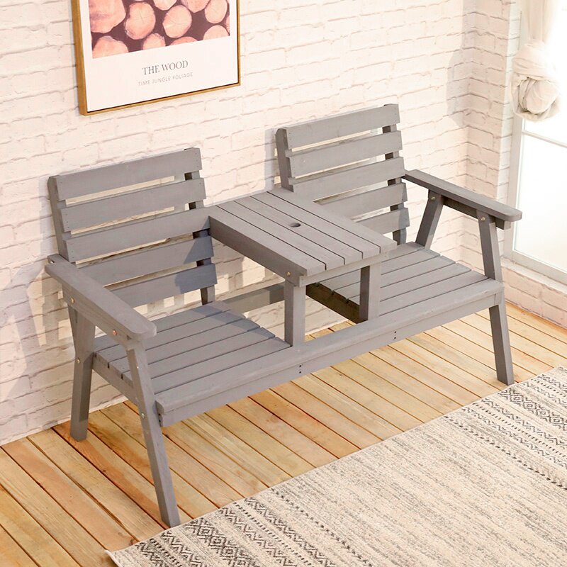 户外椅子庭院露天实木制公园长椅休闲室外广场露台防腐木靠背座y