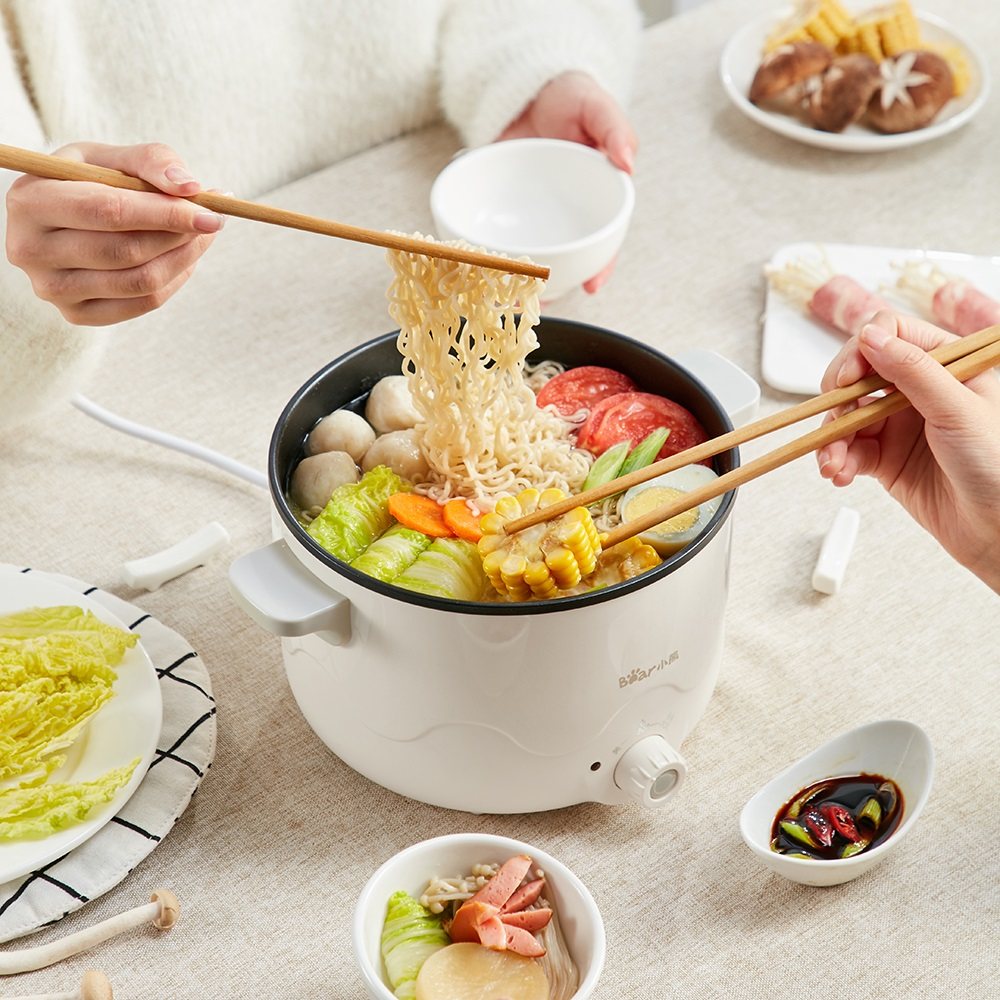 小熊宿舍学生锅多功能家用火锅煮面电煮锅寝室用小功率迷你小电锅