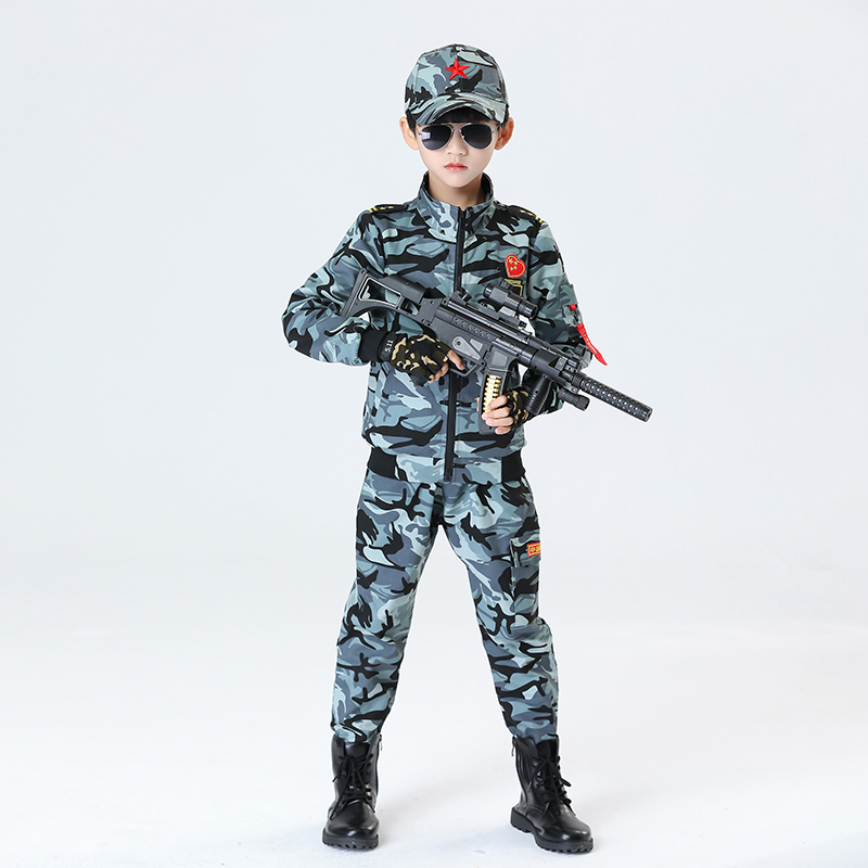 男童迷彩服套装儿童军衣服特种兵战狼特警装备小学生男女童军训服