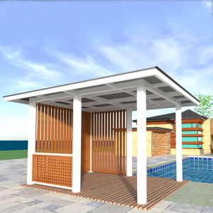 家用凉亭简约现代户外楼顶露天台布置花园设计庭院阳光房玻璃房子