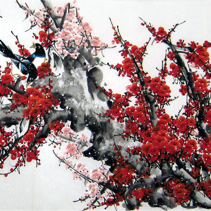 书画协会会员 杨旭生梅花四尺《报春图》