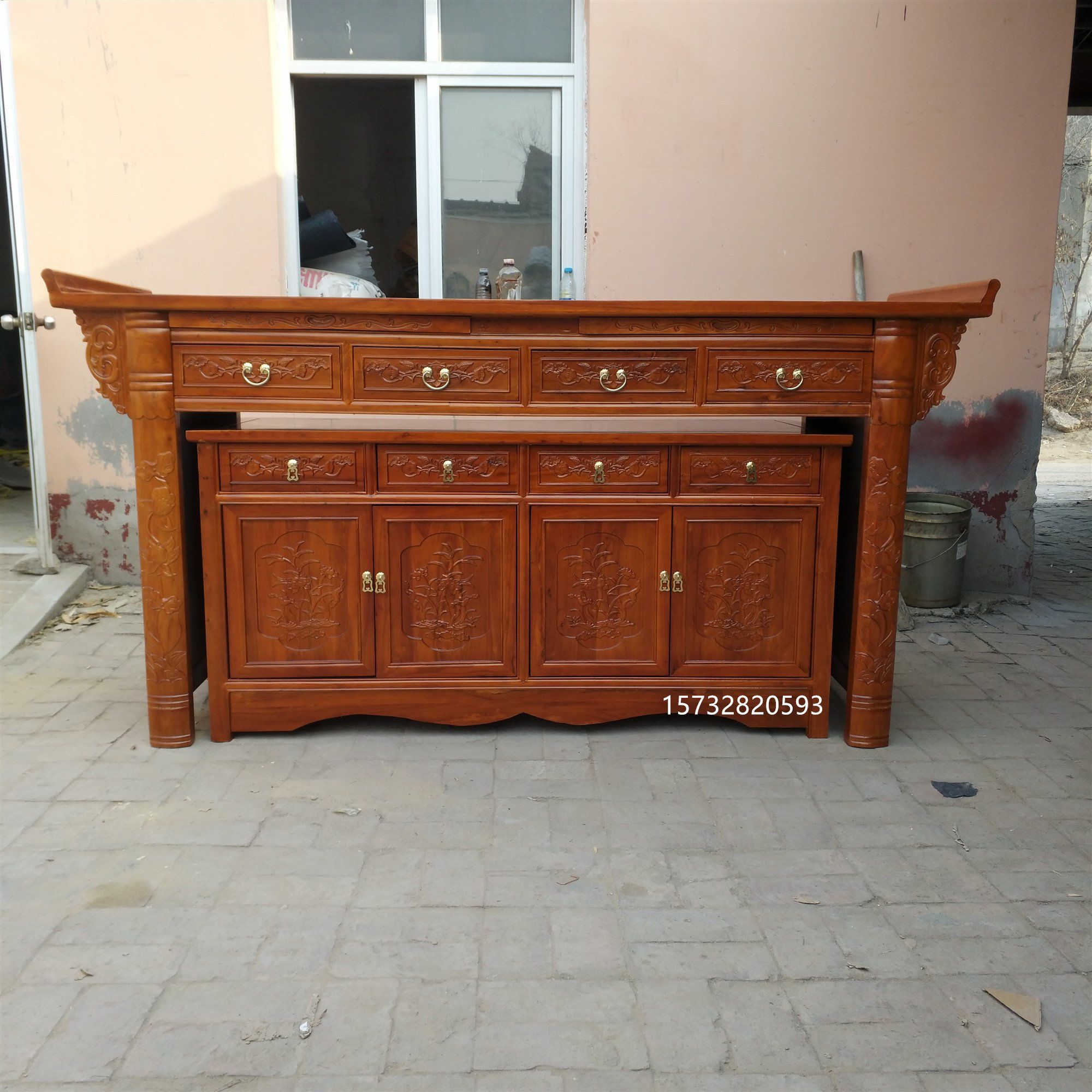 实木供桌供台套柜套桌佛龛佛柜香案案台榆木神台佛桌贡台供桌(去比价)