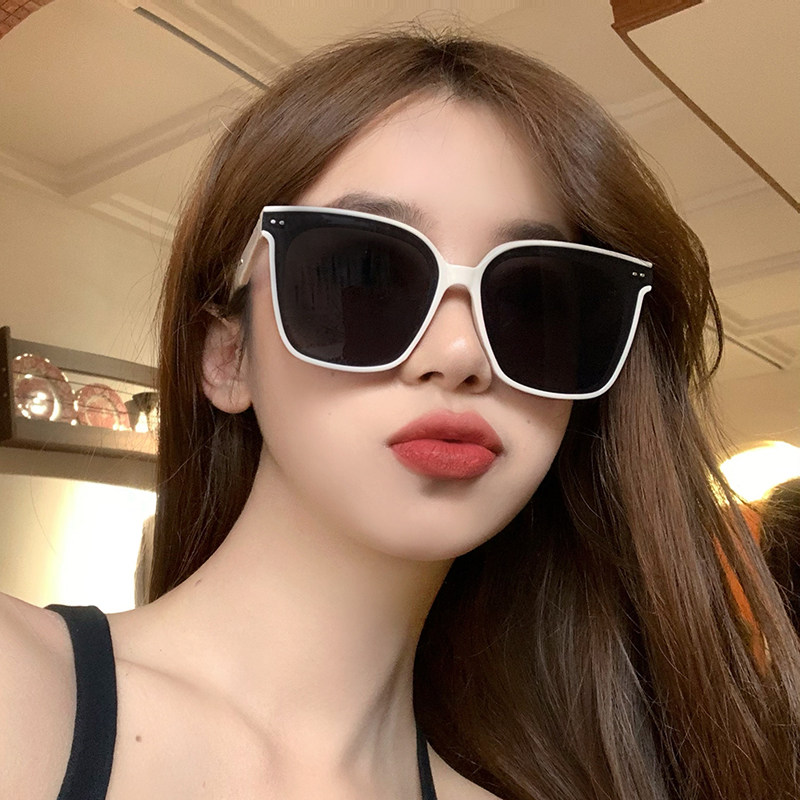 2022年新款韩版gm墨镜女偏光茶色方框大脸显瘦网红太阳镜防紫外线
