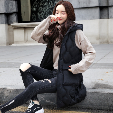 羽绒棉衣马甲女外套2018新款秋冬大码坎肩中