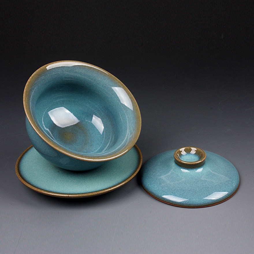 王 建伟 钧瓷盖碗 中国传统艺术大师 原产地钧窑精品