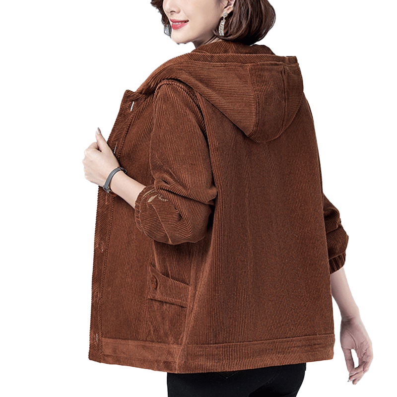 纯棉灯芯绒外套女2020秋季新款女士衣春秋套夹克上衣中年妈妈外衣