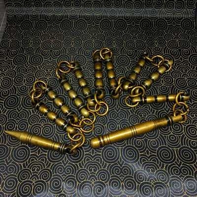 仿古9古玩收藏纯铜九节鞭摆件武术鞭练功鞭古玩杂项铜器收藏工艺