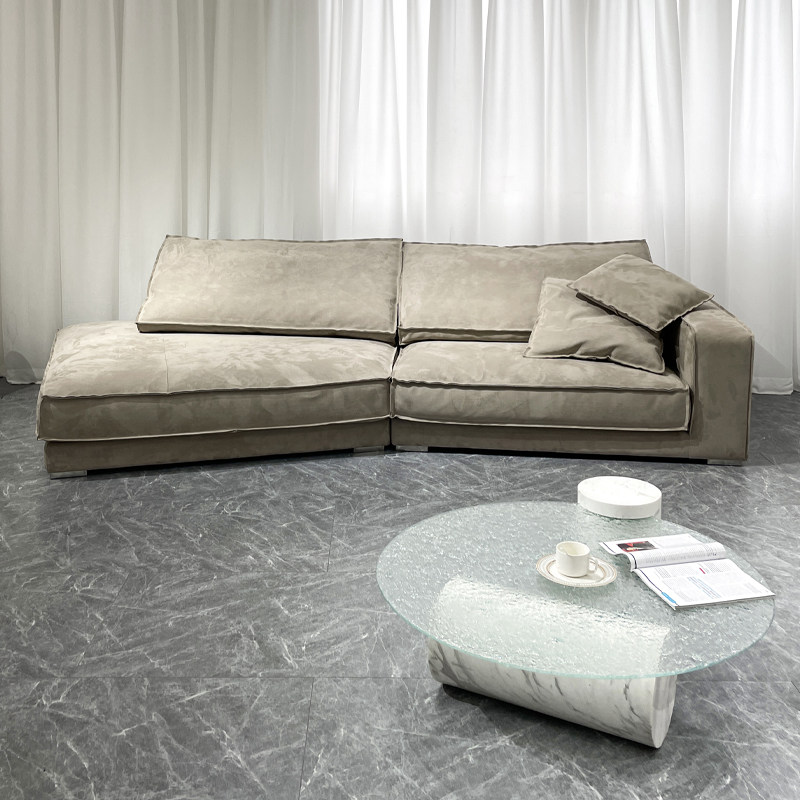意大利baxter磨砂布沙发布达佩斯设计师异形转角羽绒布艺沙发组合