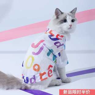 猫咪衣服防掉毛夏季背心夏款英短布偶幼猫的夏天小猫宠物猫猫薄款