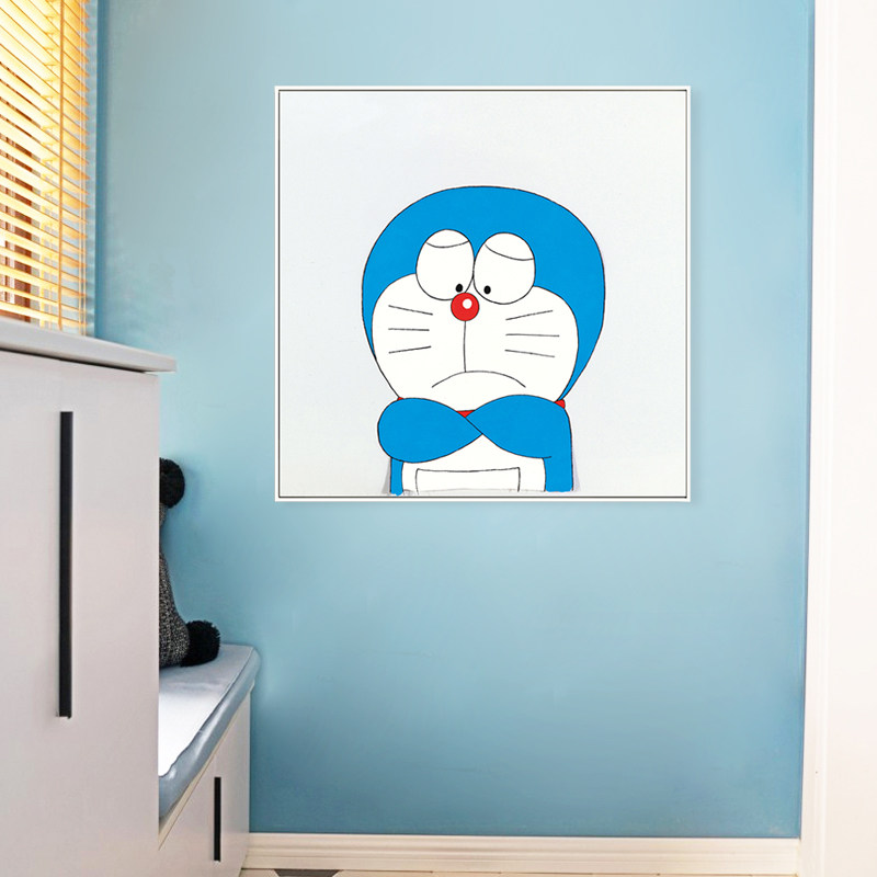哆啦a梦装饰画 机器猫童年卡通动漫挂画极简儿童房卧室可爱小众画