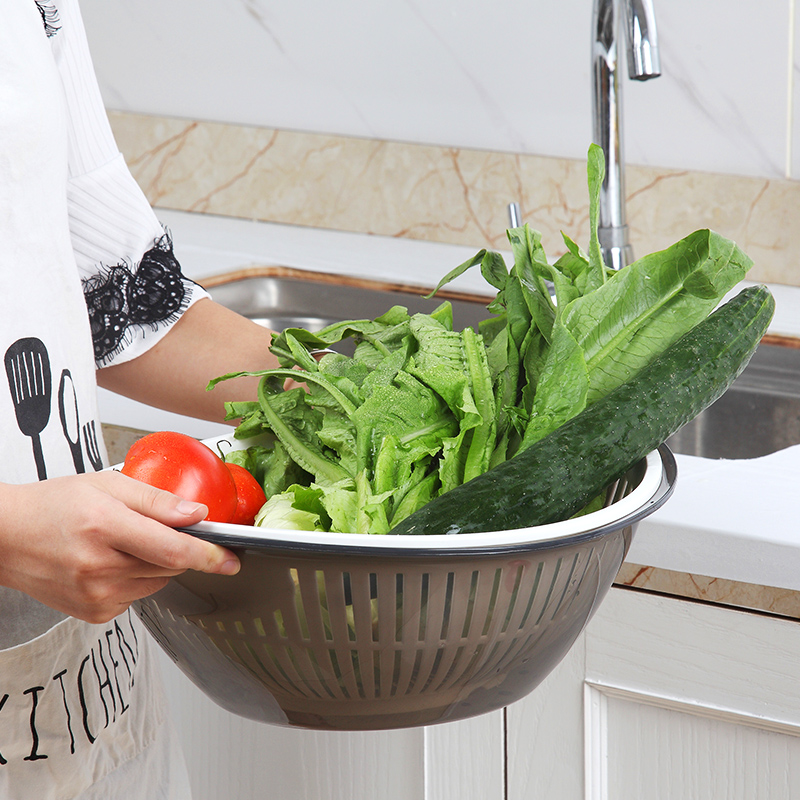 塑料沥水筛厨房沥水篮置物架带盖保洁篮蔬菜水果篮家用洗菜盆碗架