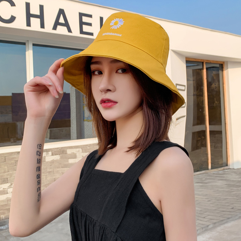 小雏菊渔夫帽子女甜美可爱韩版潮遮阳帽百搭盆帽双面防晒帽太阳帽|ruв категории Аксессуары, шляпа - от Buy2taobao.com для оказания профессиональной услуги покупки агента Taobao