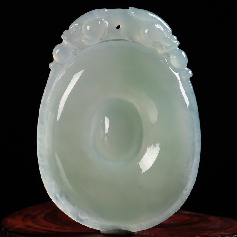 【源头好货-四会】缅甸a货翡翠仿古玉如意挂件怀古玉吊坠 19.94g