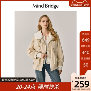 MindBridge冬季新款女士棉服短款保暖加厚外套 韩版休闲棉衣