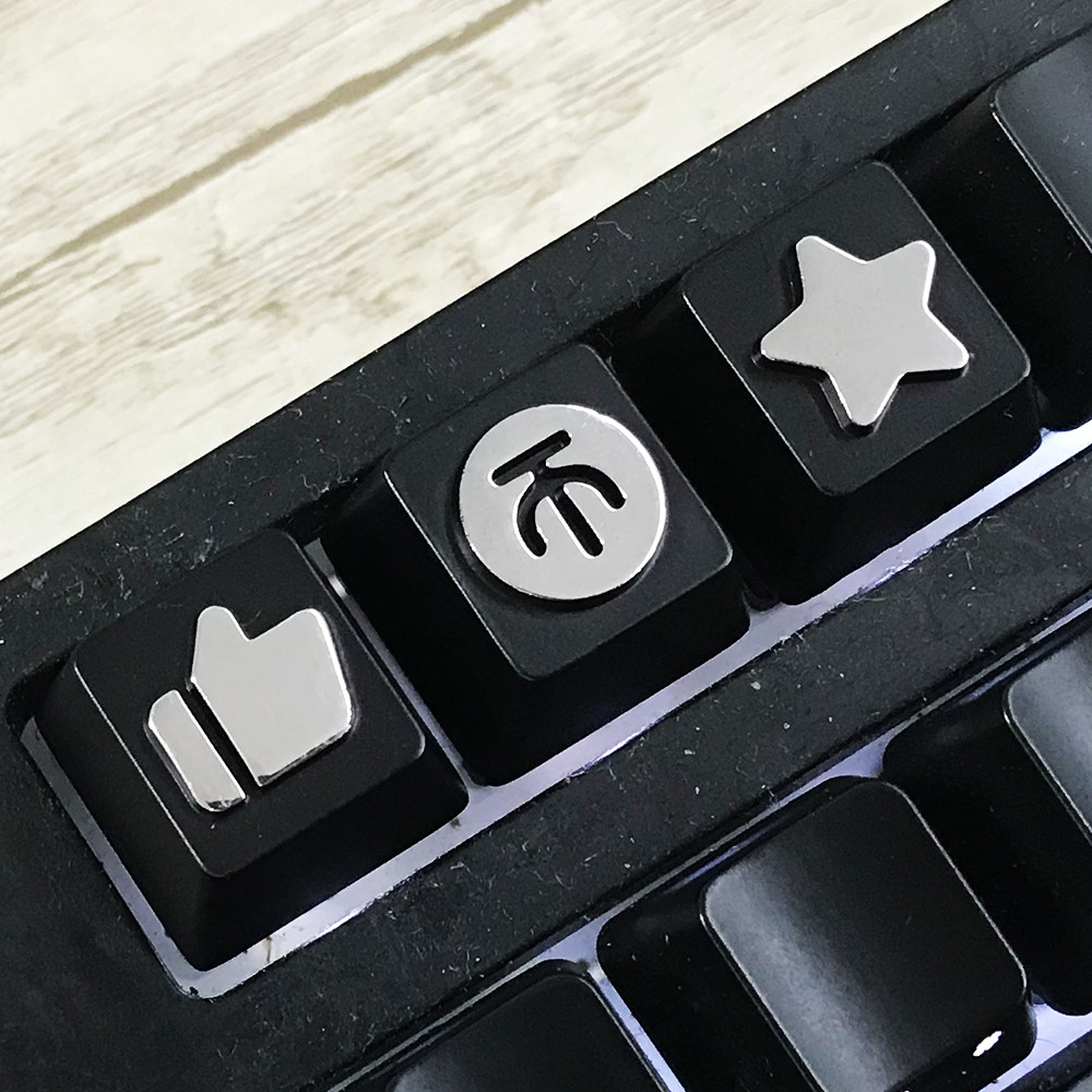 哔哩哔哩b站点赞投币收藏一键三连机械键盘锌铝合金金属个性键帽