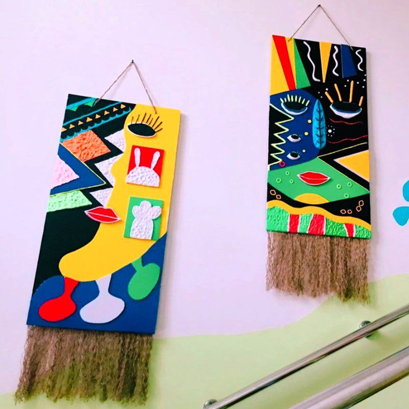 幼儿园吊饰方形纸板挂饰店铺墙面装饰品走廊教室空中吊饰