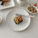糖小姐 北欧风ins餐盘家用菊花形白色菜碟淡绿哑光甜品盘陶瓷碟子