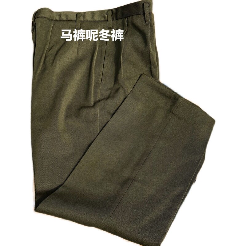 淘宝￥70折后价￥70正品马裤呢冬裤厚款老兵绿裤子军黄色秋冬毛料长裤