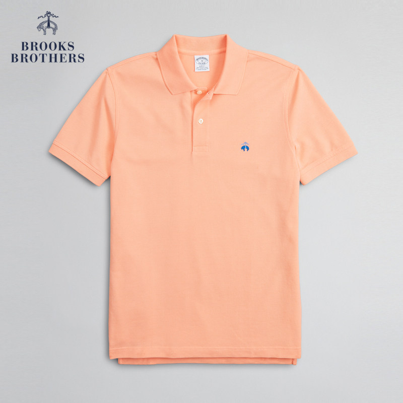brooks brothers/布克兄弟男夏新珠地网眼纯色logo款短袖polo衫