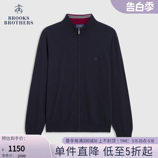 Brooks Brothers/布克兄弟男士秋冬美利奴羊毛毛衣纯色针织开衫