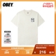 OBEY夏季新品新品时尚潮流字母标签纯色休闲短袖T恤62142XXM