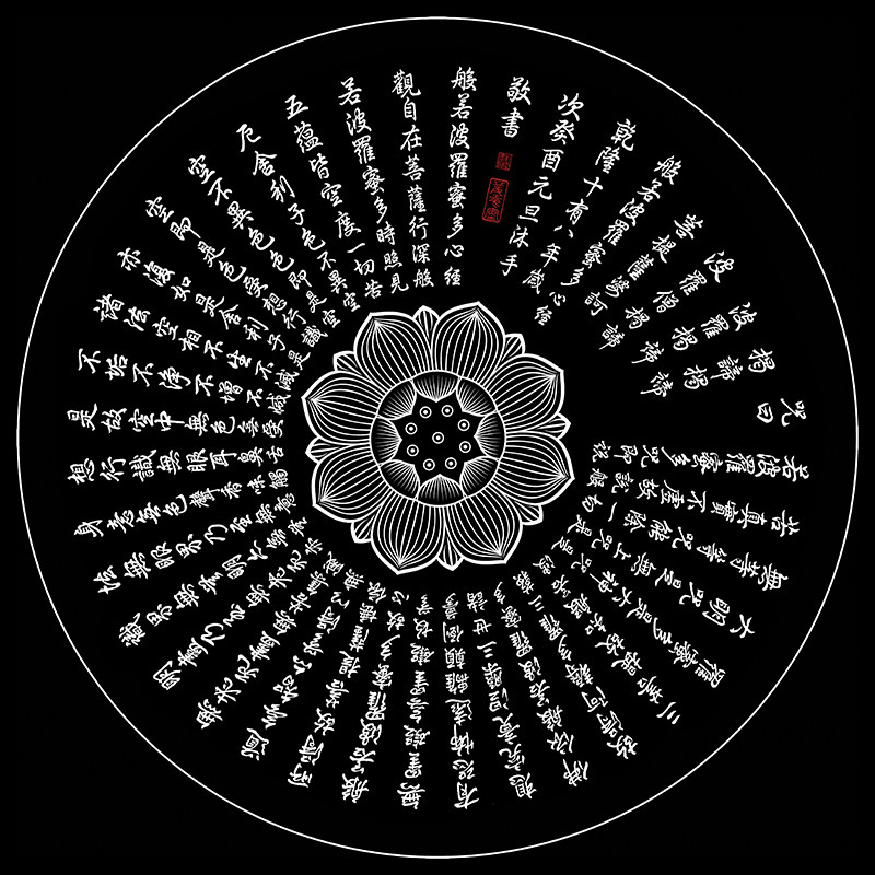 描金涂色唐卡般若波罗蜜心经金线轮咒diy
