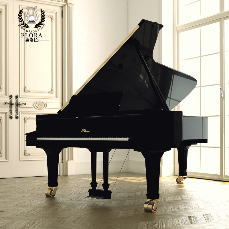 全新日本弗洛拉三角钢琴 演奏系列用琴 进口高端配置黑色演奏品