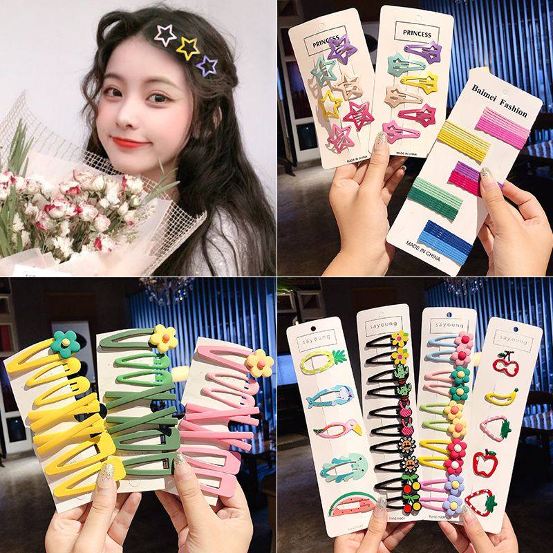 韩国女网红可爱发夹彩色小夹子少女发卡头饰儿童磨砂一字卡子bb夹