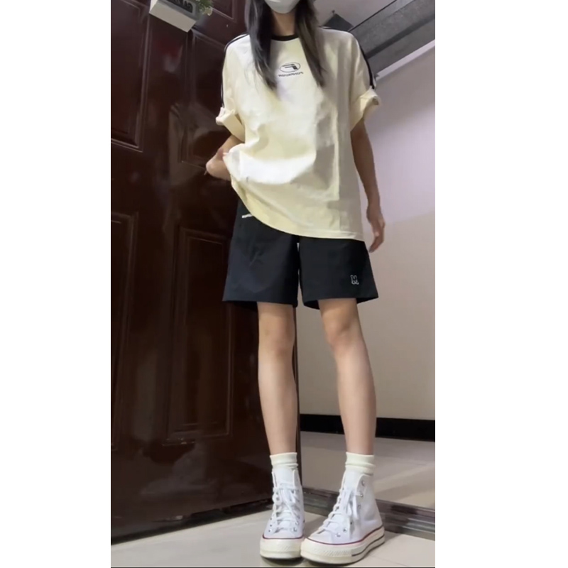 学院风时尚休闲运动服套装女夏季短袖短裤学生韩版宽松跑步两件套