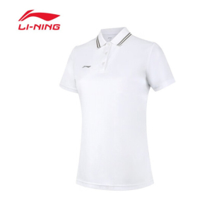 LI-NING/李宁夏季健身系列短袖 简约透气舒适速干运动翻领T桖女款