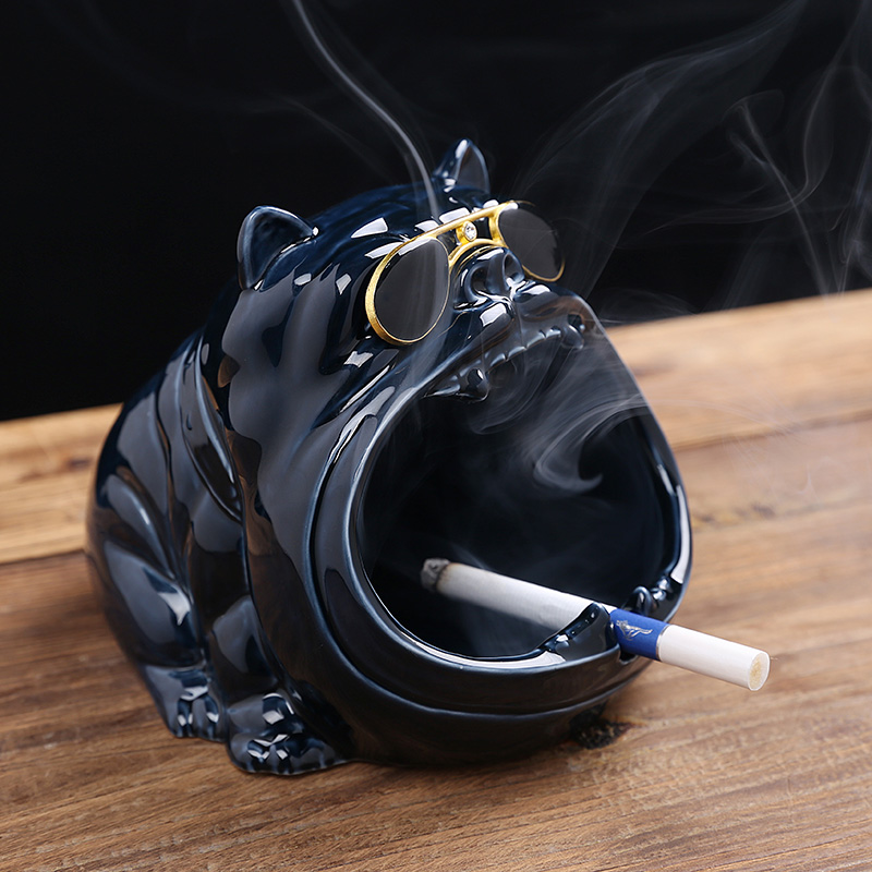 家用可爱卡通狗烟灰缸创意陶瓷大烟缸