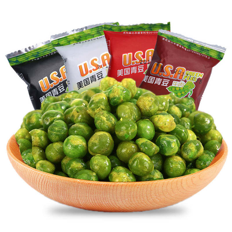 美国青豆 蒜香牛肉香辣味青豆豌豆坚果炒货小零食休闲小包装散装