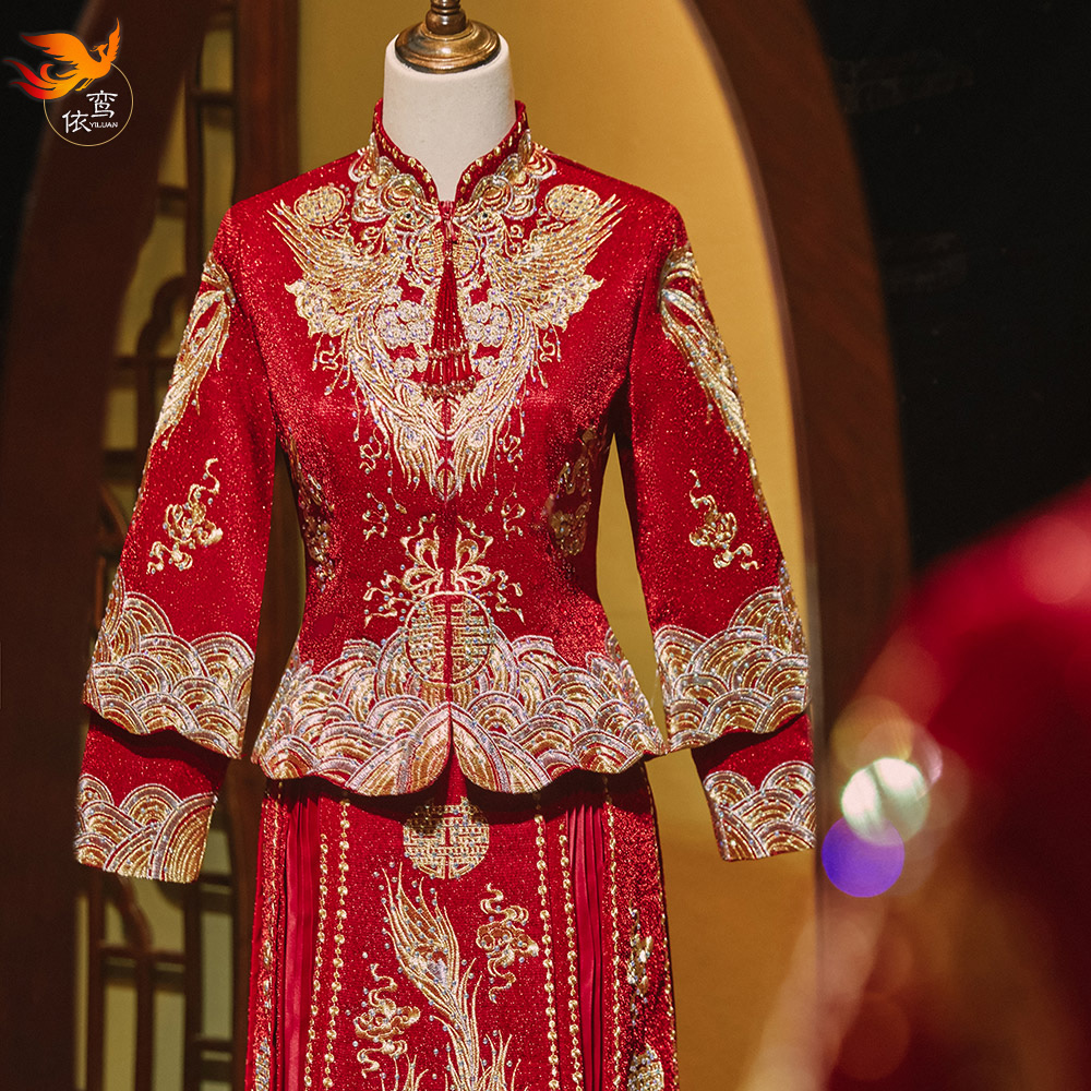 秀禾服新娘2022年新款冬季结婚中式嫁衣礼服显瘦龙凤褂中国风婚服