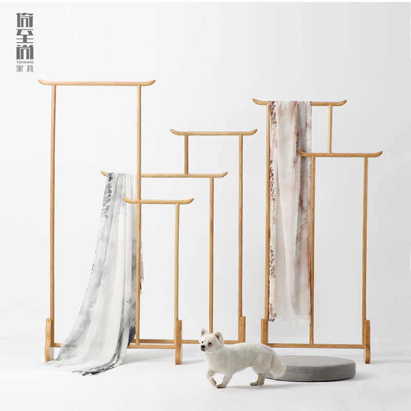 倚至尚天屏屏风新中式衣帽架衣架挂衣架落地实木衣服架客厅隔断