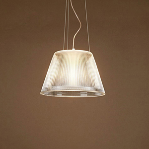 意大利条纹玻璃刻花网纹吊灯卧室书房餐厅吊灯黄色竖条布艺led灯