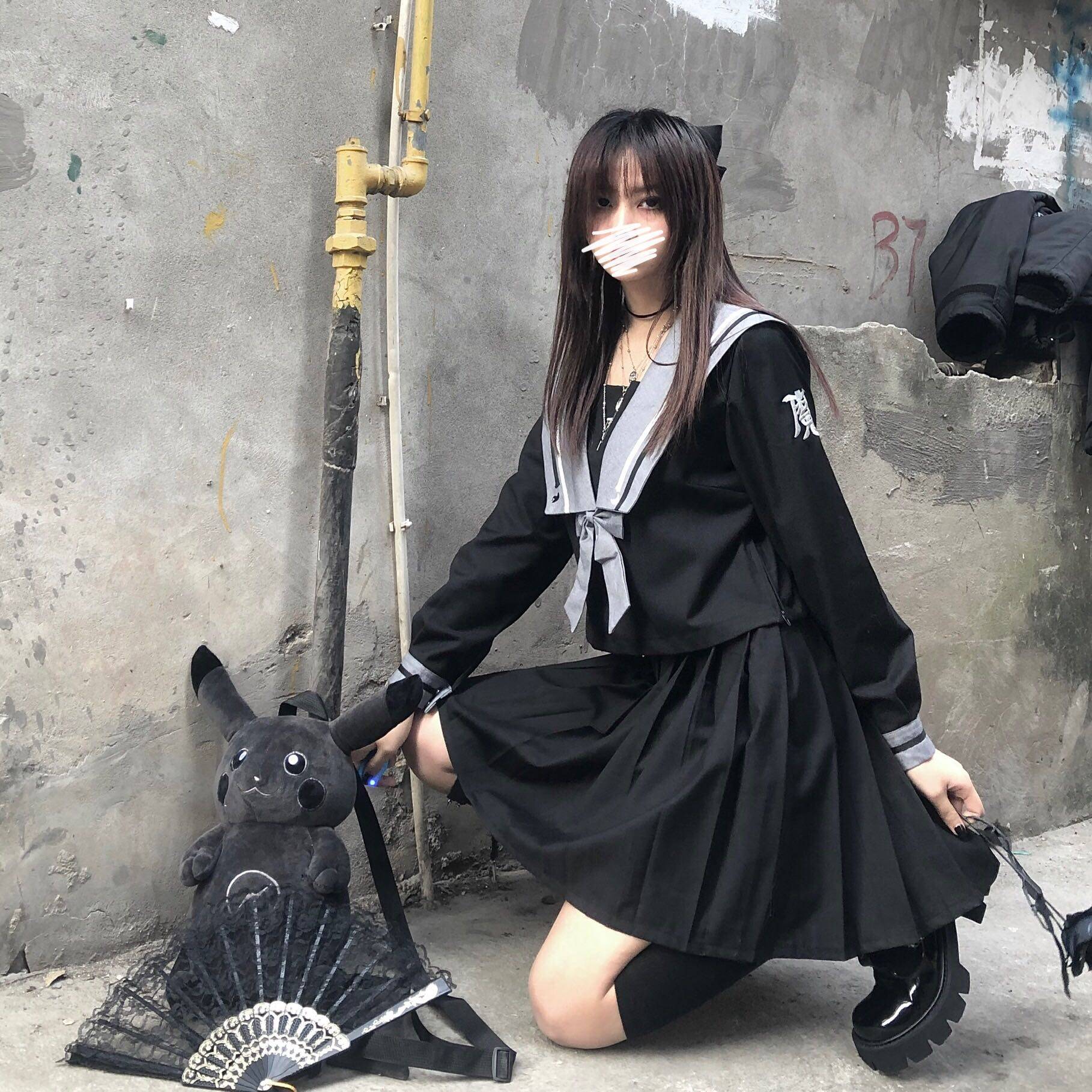 sub era次时代//暗黑系 不良jk制服裙女水手服日系学院风套装