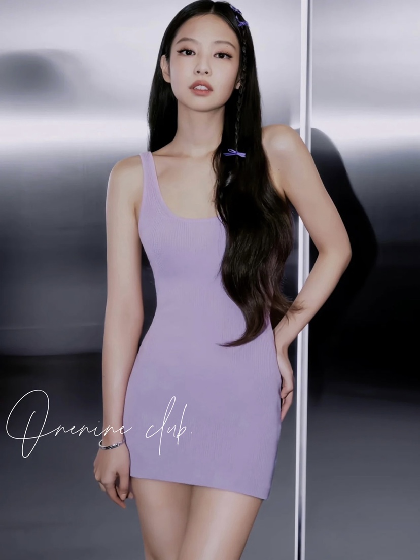 Jennie明星同款紫色修身高腰性感无袖吊带辣妹包臀连衣裙女裙子夏