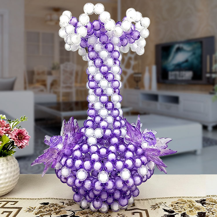 diy手工串珠吊坠花瓶散珠成品家居饰品摆件工艺品客厅装饰品